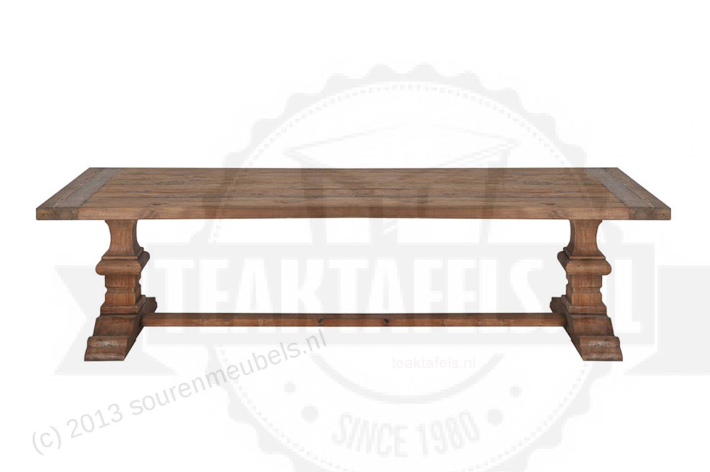 Teak kloostertafel 300x100cm - Afbeelding 4